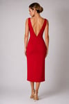 Red Cotton Lycra Tango Dress No3-C 