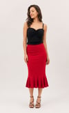 Red Cotton Lycra Tango Skirt Stephanie