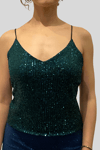 Sequin Tango Top  Brandy