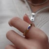 Köşeli Mavi Mineli Yüzük