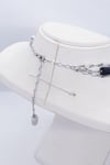 Elegant Siyah Turmalin Moon Stone Kolye