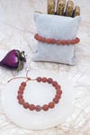 Mat Red Jasper Doğal Taş Bileklik
