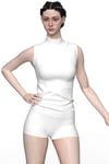 Women's Sleeveless Cotton Elastane Turtleneck Undershirt 1257