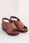 Elit 22D-011 Kadın Hakiki Deri Sandalet Taba