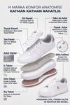 Elit. ASOZREBEKA Kadın Klasik Sneaker Beyaz - Altın