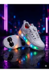 Elit EYL034 Erkek Çocuk RGB LED Işıklı Çıkarılabilir Tekerlekli PATEN Ayakkabı Beyaz