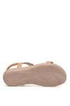 Elit HML4053 Kadın Taşlı Düz Sandalet Camel