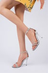 Elit Mst1624C Kadın Topuklu Ayakkabı Gümüş