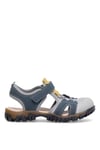Elit ŞA-F-041-25Y Filet Erkek Çocuk Düz Sandalet Lacivert - Gri