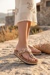 Guja 26Y217-4 Kadın Taşlı Düz Terlik Camel