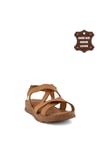 Mammamia D23YS-1145C Kadın Hakiki Deri Sandalet Taba