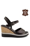 Mammamia D23YS-1365C Kadın Hakiki Deri Sandalet Platin