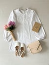 Beyaz Bebe Yaka Poplin Tunik