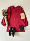 Bordo bebe yaka fırfırlı tunik