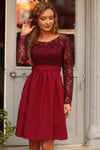 Bordo Dantelli Elbise