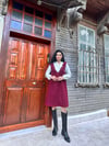 Bordo Kaşe Kısa Jile Elbise