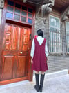 Bordo Kaşe Kısa Jile Elbise