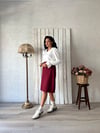 Bordo Kısa Kaşe Etek