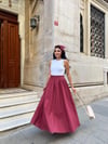 Bordo Kloş Poplin Etek