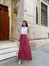 Bordo Kloş Poplin Etek