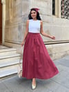 Bordo Kloş Poplin Etek