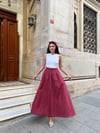 Bordo Kloş Poplin Etek