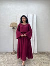 Bordo Müslin Salaş Bluz Ve Kloş Etek Takımı (2'Lİ TAKIM)