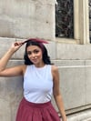 Bordo Poplin Bağlama Detaylı Bandana