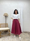 Bordo Poplin Kloş Etek