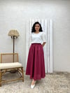Bordo Poplin Kloş Etek