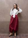 Bordo Şalvar Pantolon