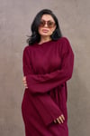 Bordo Triko Elbise