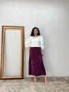 Bordo Uzun Payet Etek