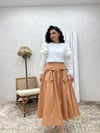 Camel Fiyonklu Poplin Etek