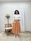 Camel Fiyonklu Poplin Etek