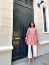 Fırfır Yakalı Turuncu Poplin Tunik