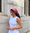 Kırmızı Minik Çiçekli Dantel Detaylı Poplin Bandana