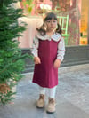 KIZ ÇOCUK BORDO KAŞE JİLE ELBİSE