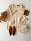 Krem Bebe Yaka Uzun Poplin Tunik