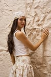 Krem Çiçekli Bürümcük Bandana