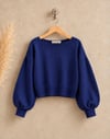 Lacivert Kayık Yaka Kazak