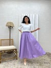 Lila Poplin Kloş Etek