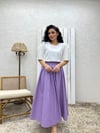Lila Poplin Kloş Etek
