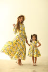 LİMON DESENLİ TESETTÜR ANNE KIZ KOMBİNİ