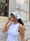 Mavi Pastel Dantel Detaylı Bandana
