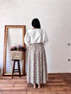 Mini Çiçekli Gri-Kahve  Kloş Poplin Etek