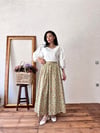 Mini Çiçekli Yeşil Poplin Etek