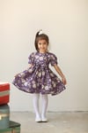 MOR ÇİÇEKLİ ÇOCUK ELBİSE