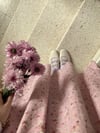 Pembe-Bordo Çiçekli Poplin Etek