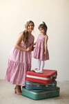 PEMBE ÇİÇEKLİ KAT KAT ANNE KIZ KOMBİNİ